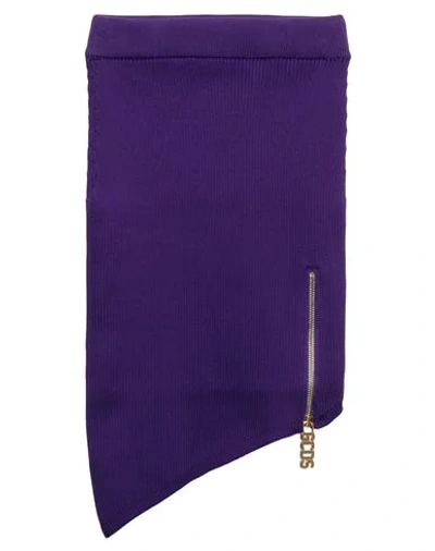 Shop Gcds Woman Mini Skirt Purple Size M Polyester, Elastane