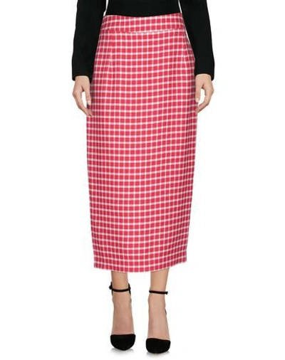 Shop Dondup Midi Skirts In Red