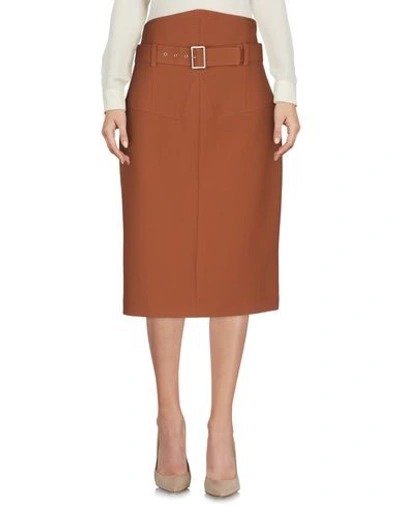 Shop Space Style Concept Midi Skirts In Brown