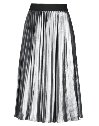 Shop Sportmax Code Woman Midi Skirt Silver Size 10 Polyester