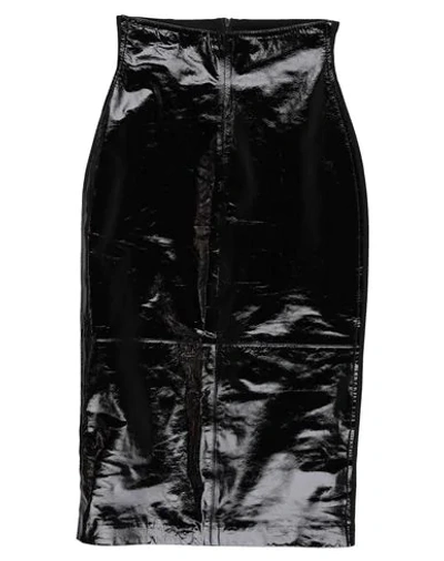 Shop P.a.r.o.s.h P. A.r. O.s. H. Woman Midi Skirt Black Size L Lambskin, Viscose, Polyamide