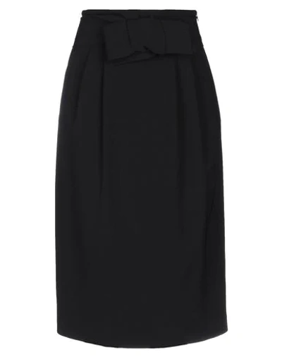 Shop P.a.r.o.s.h P. A.r. O.s. H. Woman Midi Skirt Black Size S Polyester, Elastane
