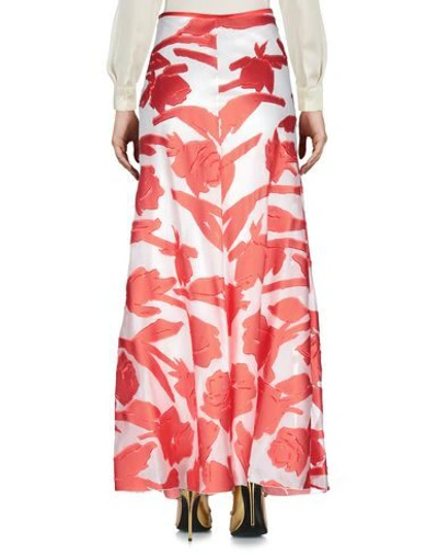 Shop Blumarine Woman Maxi Skirt Orange Size 10 Polyester, Silk
