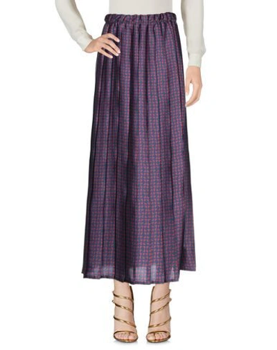 Shop Pink Memories Long Skirts In Dark Blue