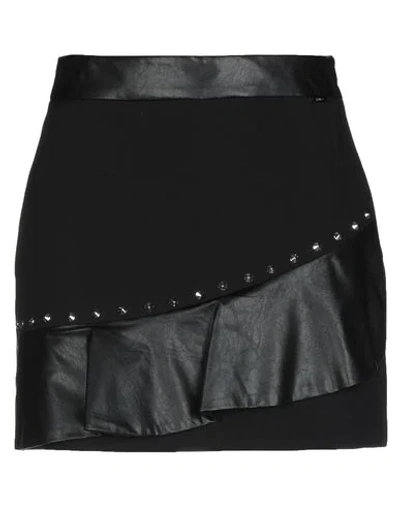 Shop Liu •jo Woman Mini Skirt Black Size 4 Polyester, Elastane, Viscose, Polyurethane Resin