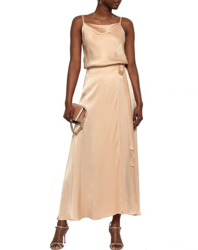 Shop Les Héroïnes By Vanessa Cocchiaro Maxi Skirts In Pale Pink