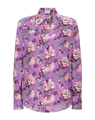 Shop Magda Butrym Floral Shirts & Blouses In Light Purple
