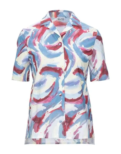 Shop Arthur Arbesser Patterned Shirts & Blouses In Pastel Blue