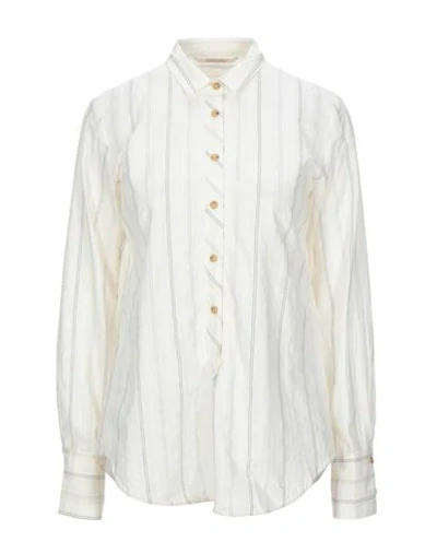 Shop Novemb3r Striped Shirt In Ivory