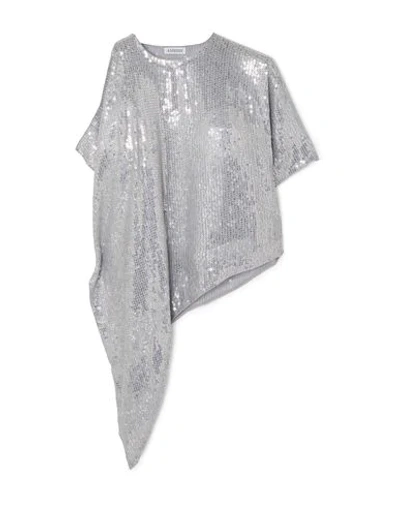 Shop Ashish Woman Top Silver Size M Viscose