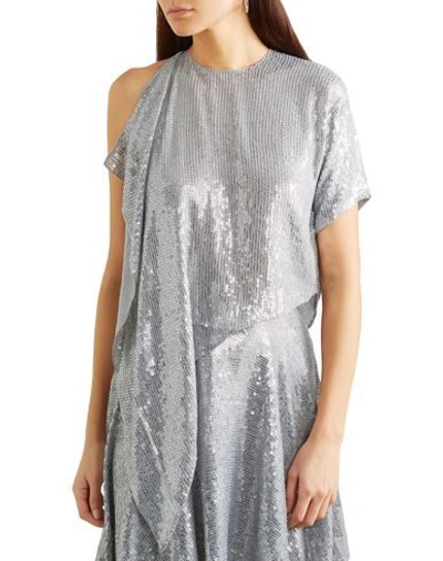 Shop Ashish Woman Top Silver Size M Viscose