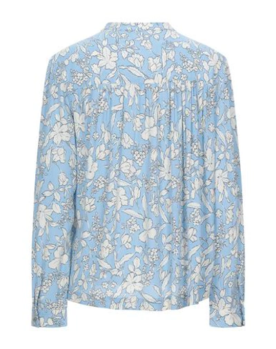 Shop Suncoo Floral Shirts & Blouses In Sky Blue