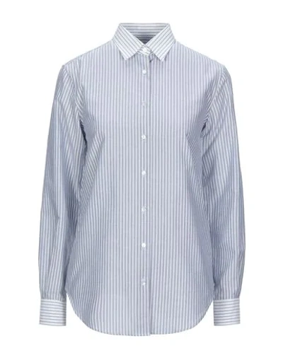 Shop Xacus Striped Shirt In Blue