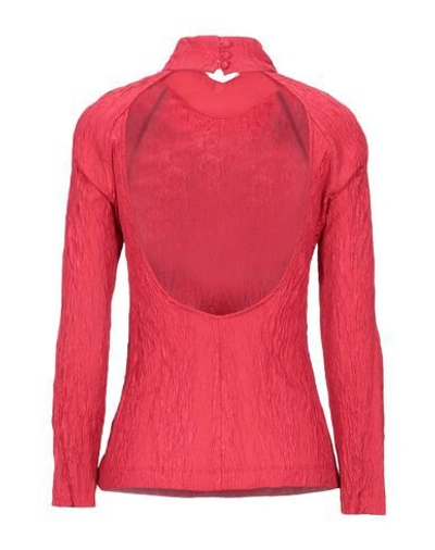 Shop Alexa Chung Alexachung Woman Top Red Size 10 Polyester, Acetate, Cotton, Polyamide, Elastane