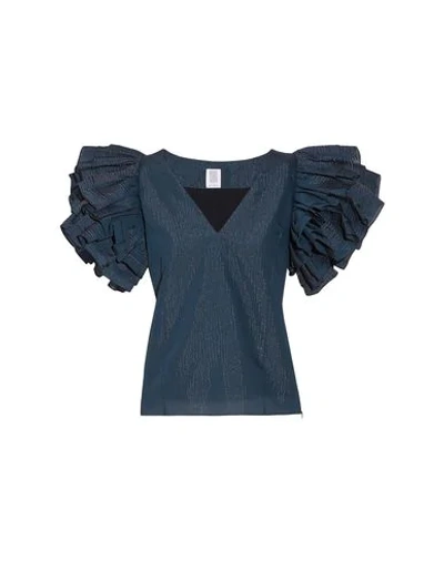 Shop Rosie Assoulin Blouses In Dark Blue