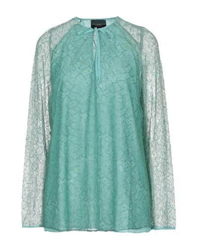 Shop Atos Lombardini Woman Blouse Light Green Size 10 Polyester, Cotton, Polyamide