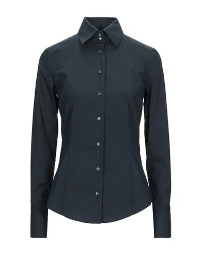 Shop Brian Dales Woman Shirt Midnight Blue Size 10 Cotton, Polyamide, Elastane