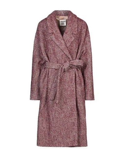 Shop Semicouture Coats In Maroon