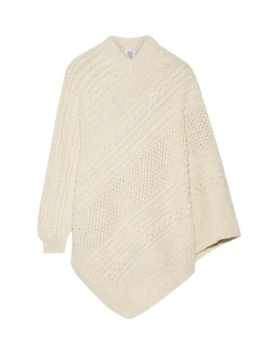 Shop Rosie Assoulin Woman Capes & Ponchos Ivory Size M Alpaca Wool In White