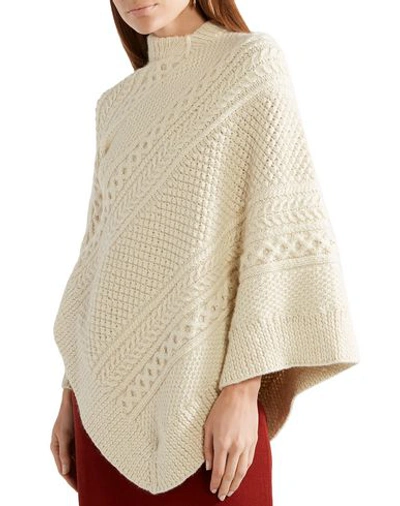 Shop Rosie Assoulin Woman Capes & Ponchos Ivory Size M Alpaca Wool In White