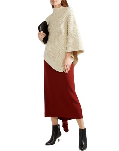 Shop Rosie Assoulin Woman Capes & Ponchos Ivory Size M Alpaca Wool In White