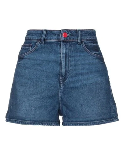 Shop Emporio Armani Woman Denim Shorts Blue Size 28 Cotton, Elastane