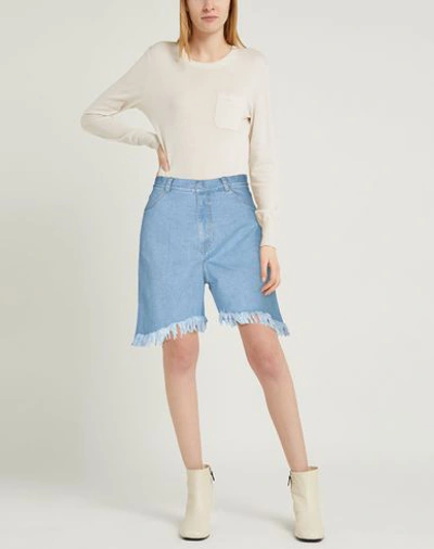 Shop Ksenia Schnaider Denim Bermudas In Blue