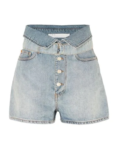 Shop Iro Woman Denim Shorts Blue Size 10 Cotton