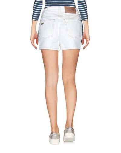 Shop Gcds Denim Shorts In White