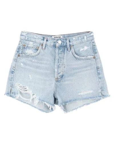 Shop Agolde Denim Shorts In Blue