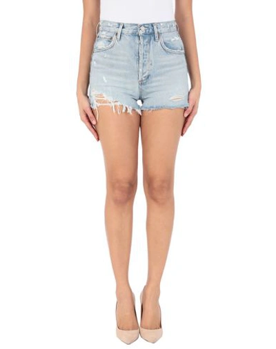 Shop Agolde Denim Shorts In Blue