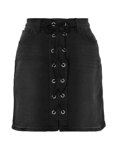 Shop L Agence L'agence Woman Denim Skirt Black Size 30 Cotton, Polyester, Elastane
