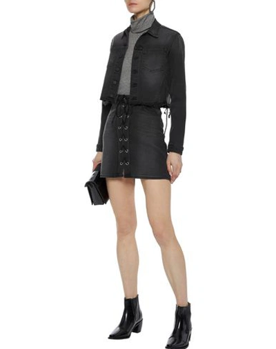 Shop L Agence L'agence Woman Denim Skirt Black Size 30 Cotton, Polyester, Elastane