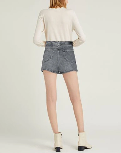 Alberta Ferretti Heart Print Denim Shorts In Grey