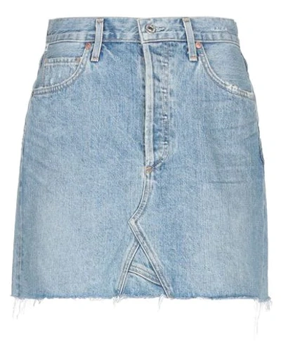 Shop Citizens Of Humanity Woman Denim Skirt Blue Size 25 Cotton