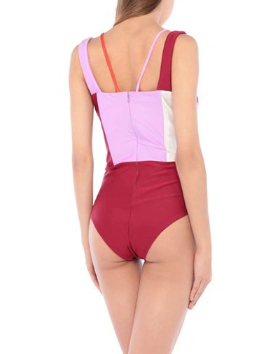 Shop Fausto Puglisi One-piece Swimsuits In Maroon