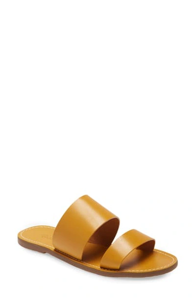 Shop Madewell The Boardwalk Double Strap Slide Sandal In Golden Plume