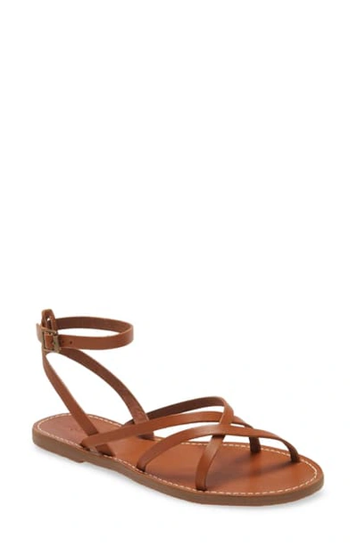 Shop Madewell The Boardwalk Skinny Strap Sandal In English Saddle