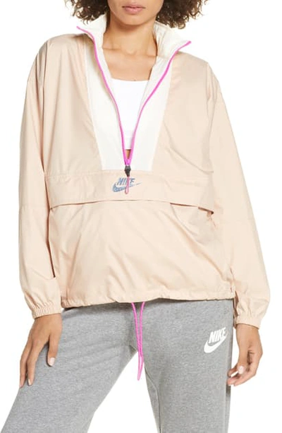 Shop Nike Sportswear Icon Clash Half Zip Jacket In Shmmer/palivr
