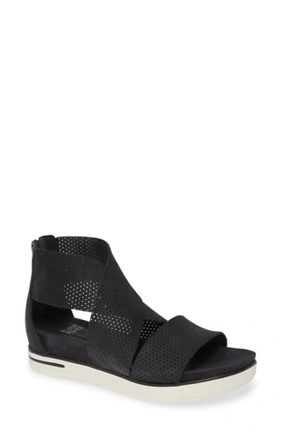 Shop Eileen Fisher Sport Platform Sandal In Black/ White Nubuck Leather