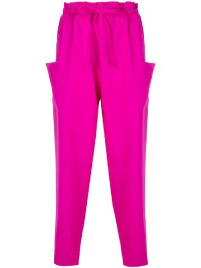 Shop Maison Rabih Kayrouz Pink Twill Trousers