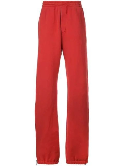 Shop Dsquared2 Zipper Cuff Sweat Pants In Red