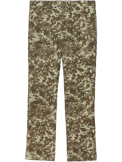 Shop Burberry Camouflage Monogram Pants In Neutrals