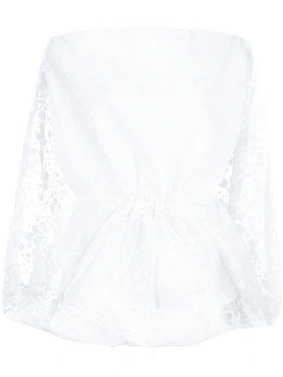 Shop Rosie Assoulin Lace Cape Blouse In White