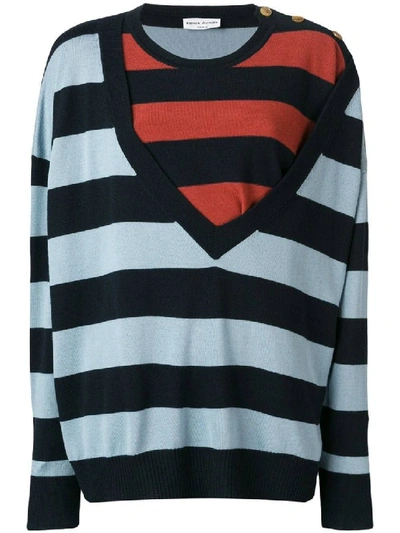 Shop Sonia Rykiel Bold Striped Wool Sweater In Black