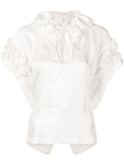 Shop Chloé Paisley-jacquard Top In White