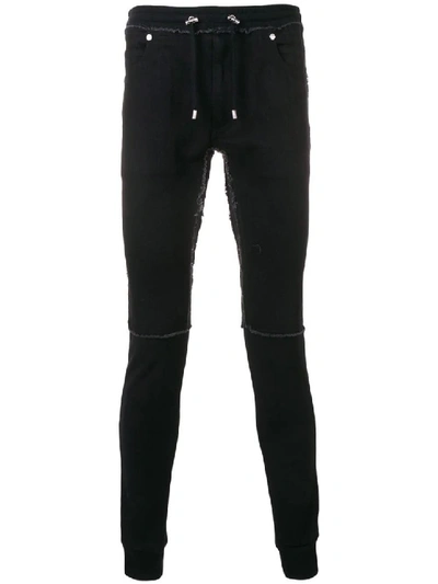 Shop Balmain Denim Lounge Pants In Black