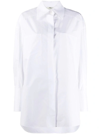 Shop Fendi Over-sized Classic White Shirt