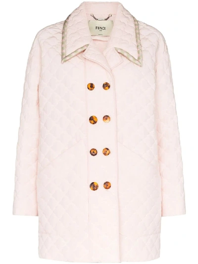 Shop Fendi Light Pink Quilted Jacket