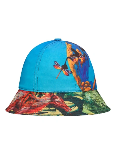 Shop Valentino Dragon Print Bucket Hat In Blue